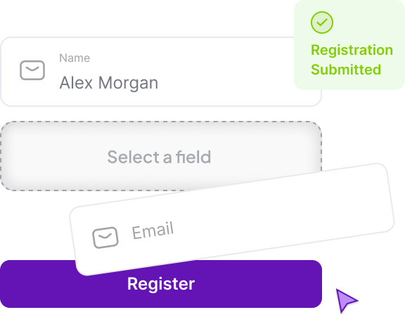 User registration widget